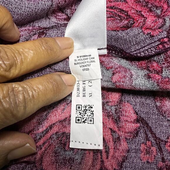 Old Navy Burgundy Orange Sun Mini Dress Fit Flared Floral Classic Summer Sz XL - Picture 8 of 9